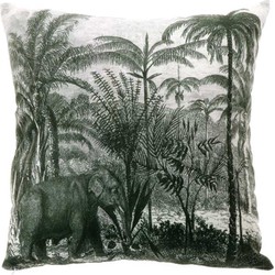 Unique Living | Kussen Exotic print z/w 45x45cm dessin 2 | Kussen woonkamer of slaapkamer