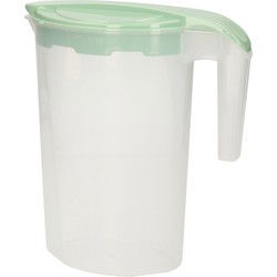 Schenkkan/waterkan - groen - 1750 ML - kunststof - 22 x 10 x 22 cm - Schenkkannen
