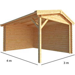 Overkapping Fenna 300 cm bij 400 cm diep Zadeldak