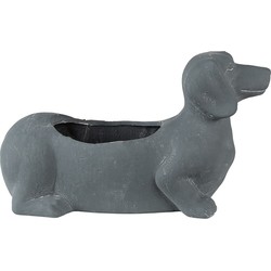 Clayre & Eef Bloempot Binnen Hond 30x12x16 cm Grijs Steen Plantenpot