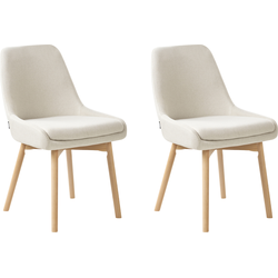 Beliani MELFORT - Eetkamerstoel-Wit-Polyester