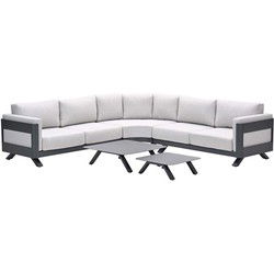 Realdo lounge hoekset - 5-delig - carbon black - valley sand