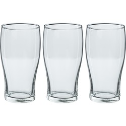 Set van 12x stuks grote bierglazen pint transparant 570 ml - 9 x 16 cm - Bierglazen