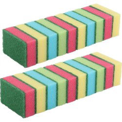 Keuken/huishoud schuursponsjes 9 cm - Voordeelpakket 80x stuks - Schuursponzen