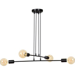 minimalistische hanglamp Ruggiero Zwart 4-lichts