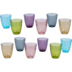 Cosy & Trendy Drinkglazen - 12x st - gekleurd - 310 ml - waterglazen - Drinkglazen