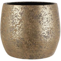 Mica Decorations clemente pot rond goud maat in cm: 31 x 38 opening 30cm