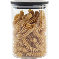 OTIX Voorraadpot - Glas met Deksel - 575ml - Zwart - Hout - SERENITY