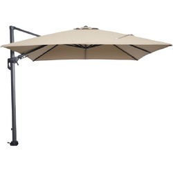 Garden Impressions Hawaii zweefparasol 300x300 cm - frame carbon black - doek taupe