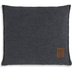 Knit Factory Jesse Sierkussen - Antraciet - 50x50 cm - Inclusief kussenvulling