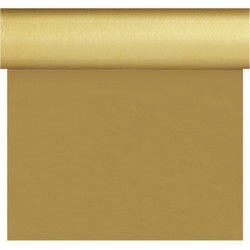 Kerst versiering papieren tafelkleed/tafelloper/placemats op rol 40 x 480 cm goud/goudkleurig - Tafellakens
