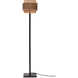 Vloerlamp Bhutan - Zwart/Bamboe - Ø25x130cm