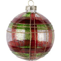 Clayre & Eef Kerstbal Ø 8x8 cm Groen Glas