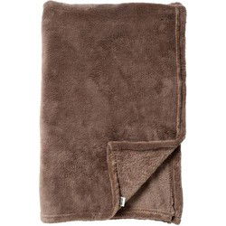 Dutch Decor SIDNEY - Plaid 140x180 cm - Fleece deken van 100% gerecycled polyester – superzacht - Eco Line collectie - Driftwood -taupe - Dutch Decor