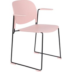 Housecraft Living Stacks Stapelbare Eetkamerstoelen met armleuning Roze - Set van 4