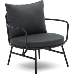 Kave Home - Bramant stalen fauteuil met zwarte afwerking