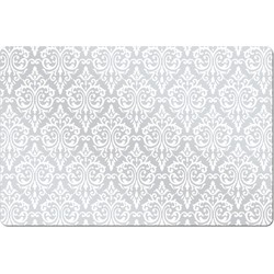 Set van 6x stuks rechthoekige placemats met witte barok print 43,5 x 28,5 cm - Placemats