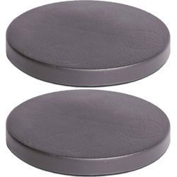 Prosperplast Plantenonderzetter - 2x - rond - 40 cm - antraciet - Planten onderzetter