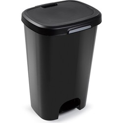 Plasticforte Pedaalemmer - zwart - 50L - 41 x 36 x 63,5 cm - Pedaalemmers