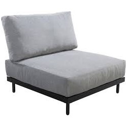 Natsu lounge chair aluminium black/rope grey - Yoi