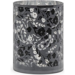 Riviera Maison Windlichten voor binnen - Flowers Glass Hurricane - Lantaarn - 24cm x 18cm