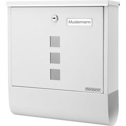 Brievenbus met krantenset wit 30,5x8,5x33,5cm