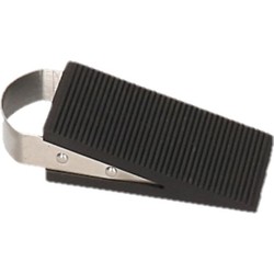 Benson Deurstopper/wig - rubber/RVS - 13 x5 x 3cm - antislip onderkant - Deurstoppers