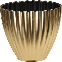 Othmar Plantenpot/bloempot - binnen - kunststof - goud - D16 x H13 cm - Plantenpotten