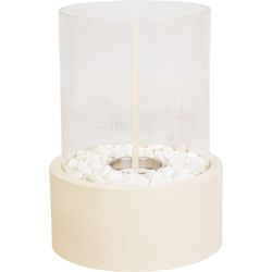 Table Burner - Round - Metal/Glass - Sand - 21x21x28cm