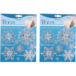 3x stuks kerst decoratie stickers kerstklokken plaatjes 18 x 24 cm - Feeststickers