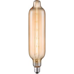 Edison Vintage LED filament lichtbron Carbon - Amber - G78 Tube - Retro LED lamp - 7.8/7.8/33cm - geschikt voor E27 fitting - Dimbaar - 5W 400lm 2700K - warm wit licht