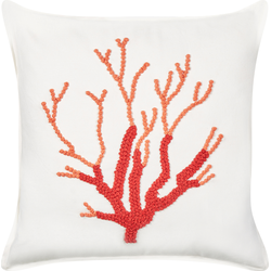 CORALIUM- Sierkussen - Wit - 45 x 45 cm - Katoen
