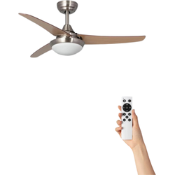 Plafondventilator Katja met verlichting - Ø107cm - 6 snelheden- Afstandsbediening - Zilver