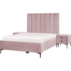 SEZANNE  - Slaapkamerset - Roze - 140 x 200 cm - Fluweel