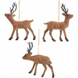Set van 3x stuks kerstboom hangers rendieren 13 cm - Kersthangers