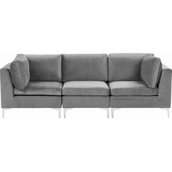 Beliani EVJA - Modulaire Sofa-Grijs-Fluweel