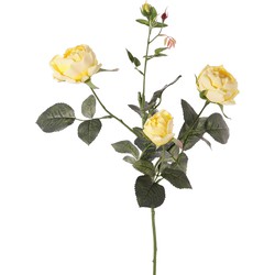 Top Art Kunstbloem roos Ariana - geel - 73 cm - kunststof steel - decoratie bloemen - Kunstbloemen