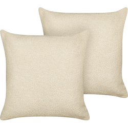 Beliani LEUZEA - Sierkussen-Beige-Bouclé