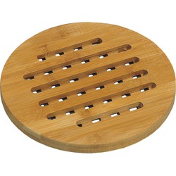 Ronde pannen onderzetter van bamboe hout - D19 cm - Panonderzetters