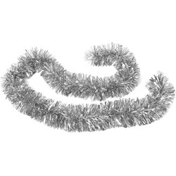Kerstboom folie slingers/lametta guirlandes van 180 x 12 cm in de kleur glitter zilver - Kerstslingers