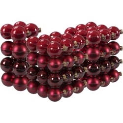 88x stuks glazen kerstballen rood/donkerrood 4, 6 en 8 cm mat/glans - Kerstbal