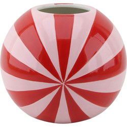 Vase -  Flower Vase Swirl - Red/Pink - 20x20x20cm