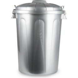 Plasticforte afvalemmer/vuilnisemmer - kunststof - zilver - 70 liter - Prullenbakken
