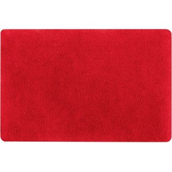 Spirella badkamer vloer kleedje/badmat tapijt - hoogpolig en luxe uitvoering - rood - 50 x 80 cm - Microfiber - Badmatjes