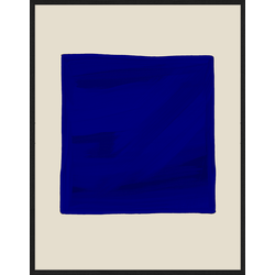 Any Image Print 'The Blue Square' - Schilderij - Wanddecoratie - Inclusief beukenhouten lijst - Poster - 73x93cm - Zwarte lijst met Passe Partout