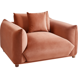 Beliani LUVOS - Fauteuil-Bruin-Fluweel