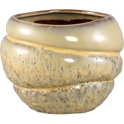 PTMD Bloempot Jordanna - 22x22x16 cm - Keramiek - Geel