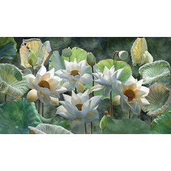 Lotusbloemen 130x70cm Tuinschilderij - Customize-it