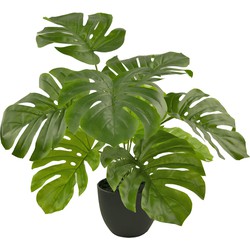 Kunst Monstera 55 cm in sierpot zwart