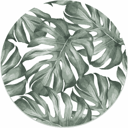 Label2X Muurcirkel leaf Ø 20 cm / Dibond - Aanbevolen - Ø 20 cm